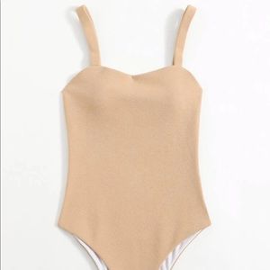 Nude Seamless Lining One Piece Swimsuit